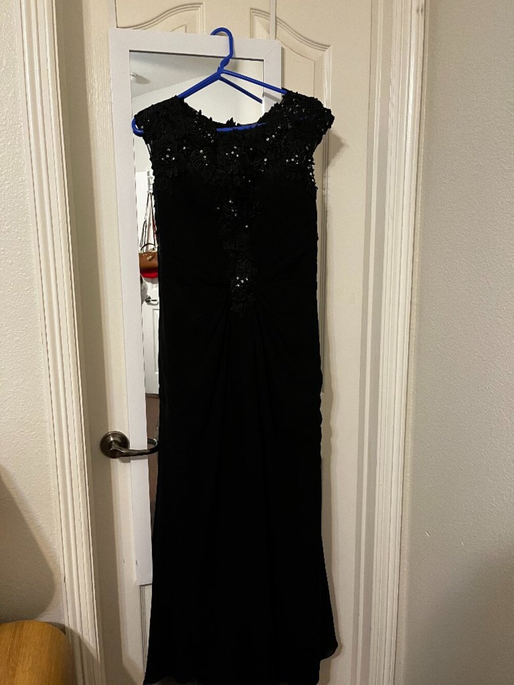 Montage by Mon Cheri Black Floral Sequin Gown